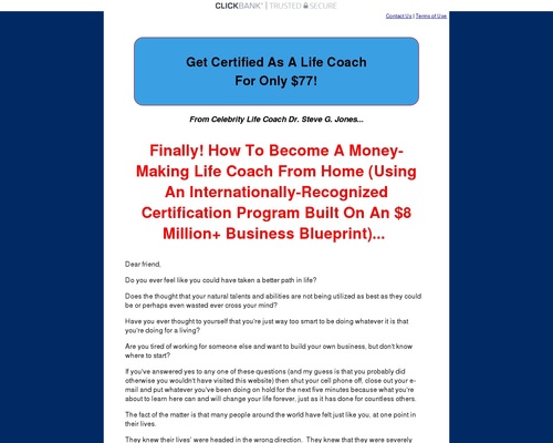 Life Coaching Certification – Huge Conversions!